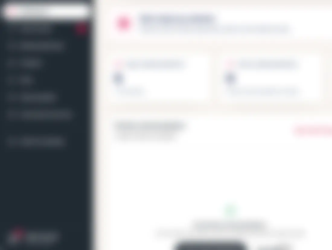 Blurred screenshot of the workspace dashboard